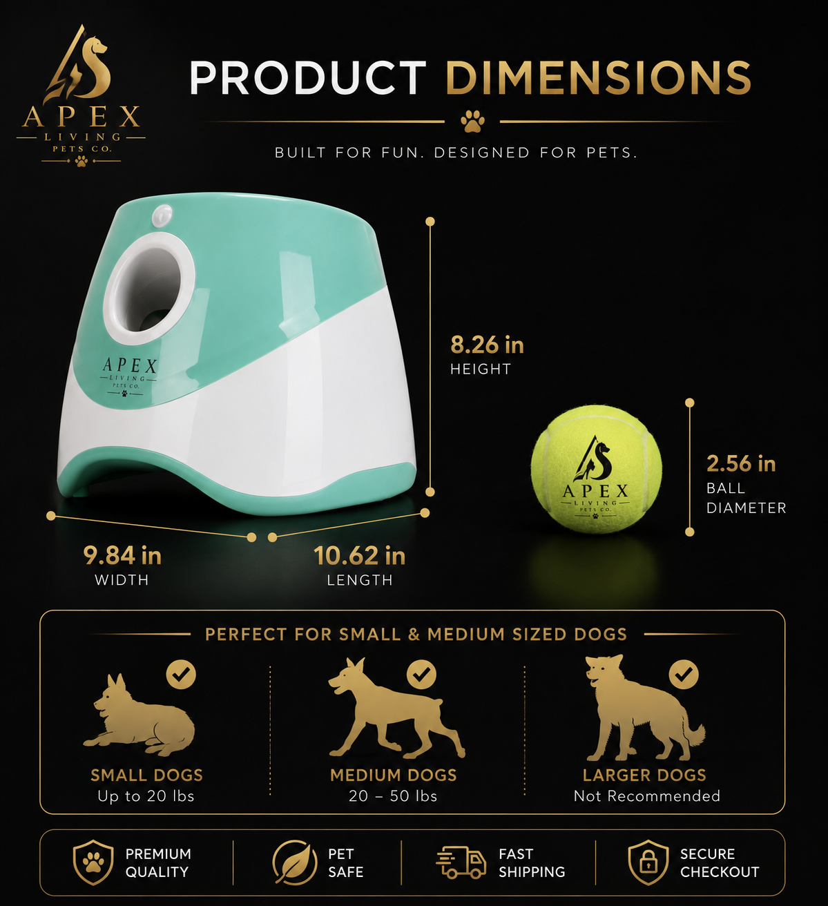 ApexFetch rechargeable ball launcher product details