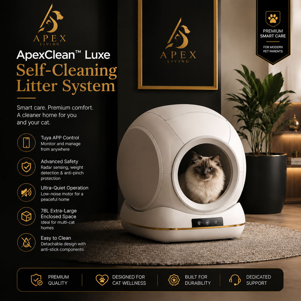 ApexClean™ Luxe Self-Cleaning Litter System