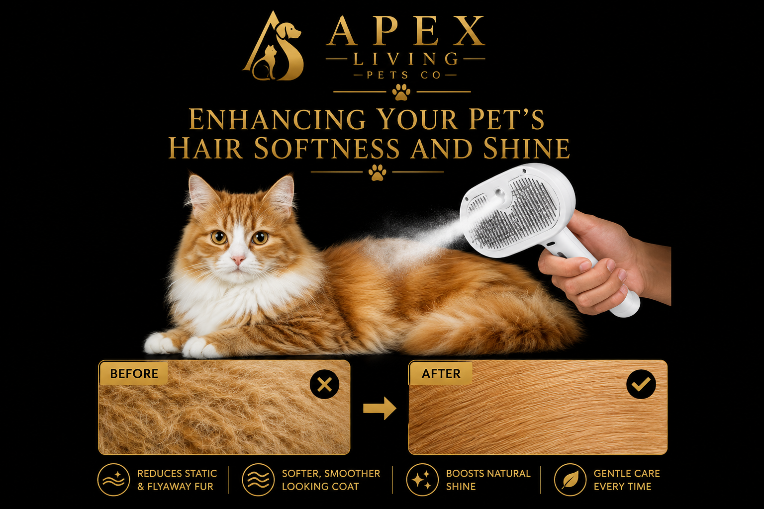 Apex CoatCare rounded bristles for dogs and cats