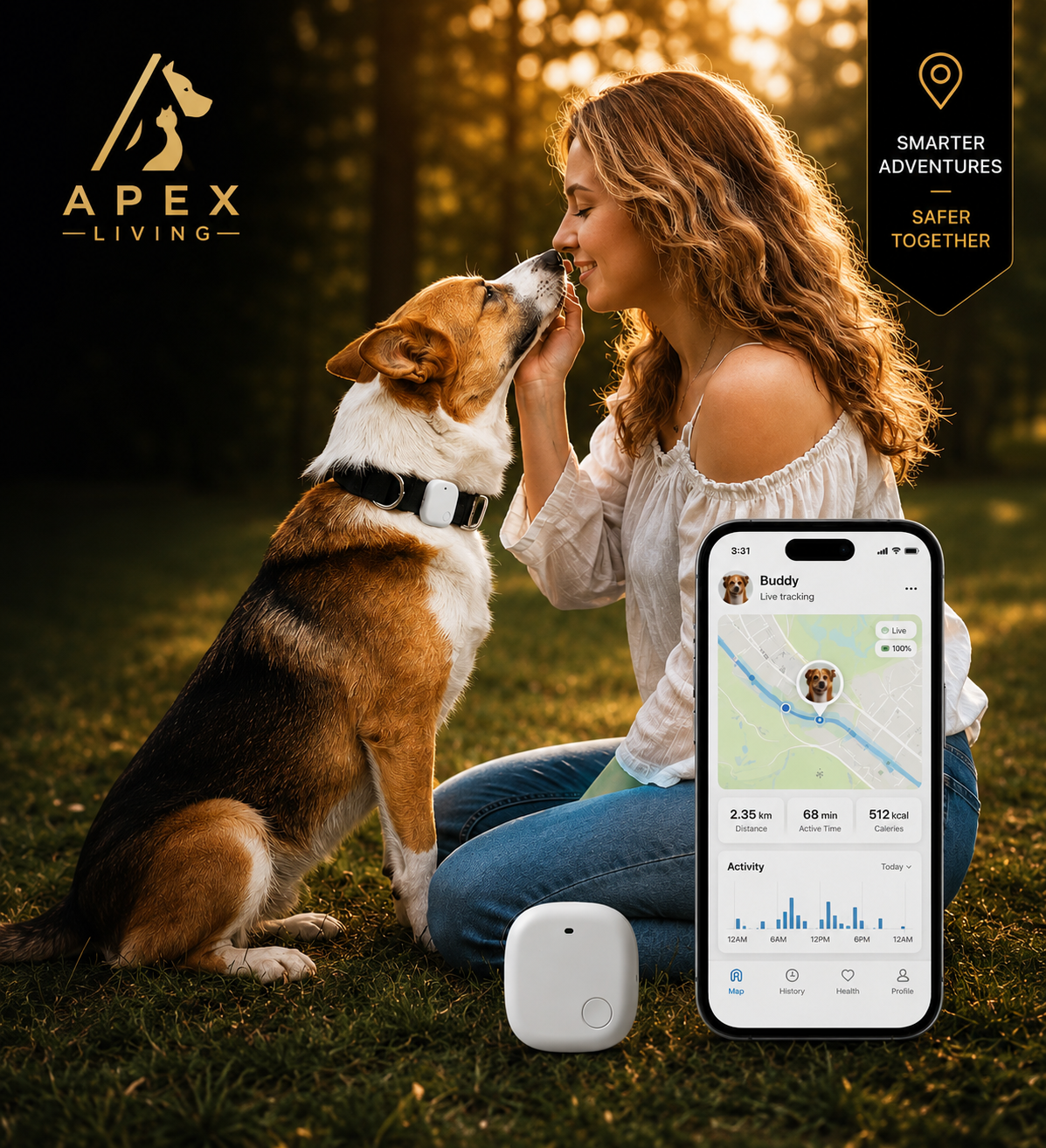 ApexTrack™ Smart Pet GPS & Wellness Monitor